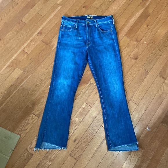 MOTHER INSIDER CROP STEP FRAY IN NOT ROUGH ENOUGH HIGH WAISTED KICK FLARE SZ 25 - Picture 12 of 16